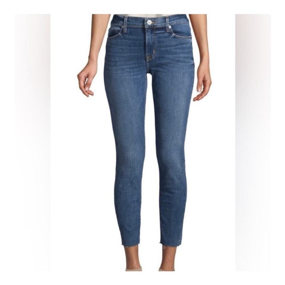Hudson Natalie Mid Rise Raw‎ Hem Skinny Jeans Medium Wash Size 25